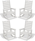 SERWALL Outdoor Rocking Chair Set of 4, Oversized HDPE Patio Rocking Chair by SERWALL