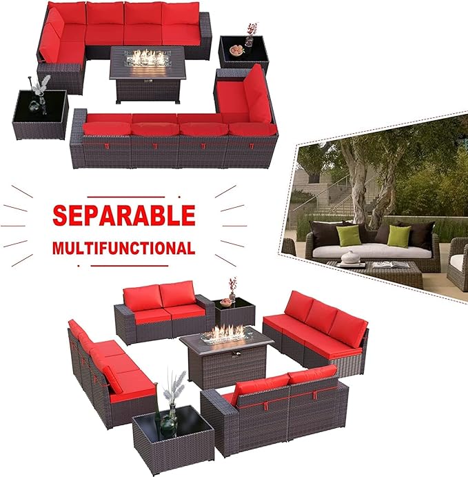 Kullavik 13 Pieces Outdoor Patio Furniture Set - Image 4