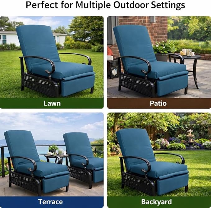 Kozyard Adjustable Outdoor Reclining Lounge Chair, Cushioned Patio Chaise Lounge - Image 6