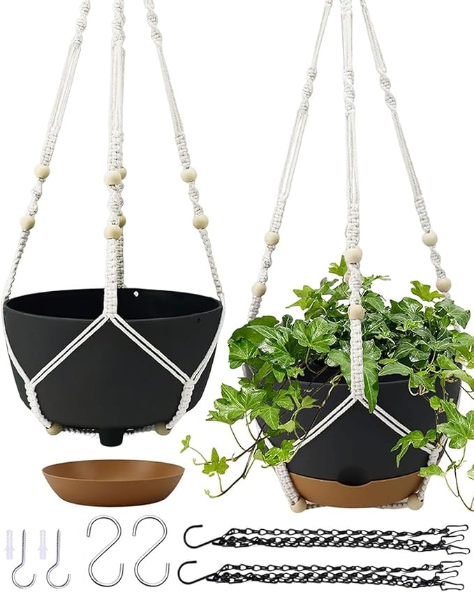 Hanging Planter Self Watering 10 Inch, 2 Pack Indoor Outdoor Hanging Baskets by Koalaime