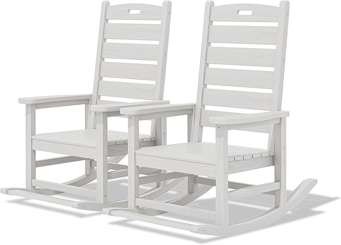 SERWALL Outdoor Rocking Chair Set of 2, Oversized Rocking Chair by SERWALL