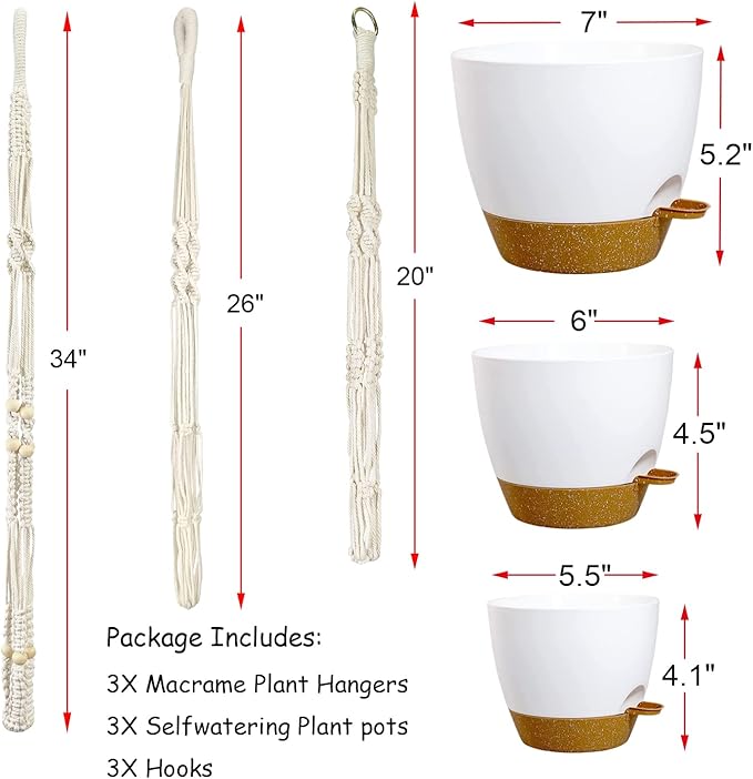 Hanging Planters with Macrame Plant Hangers - Image 5