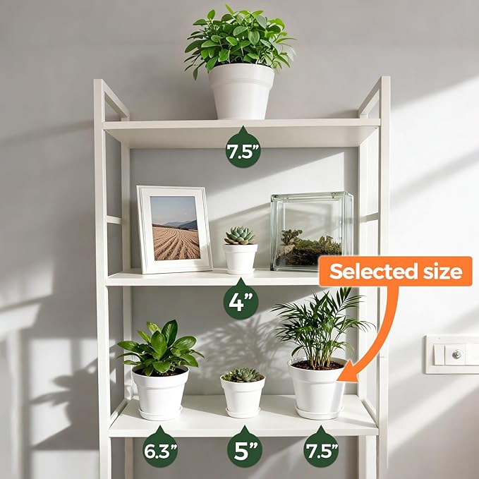 T4U 7.5 Inch Plant Pots 6 Pcs, Flower Pots - Image 5