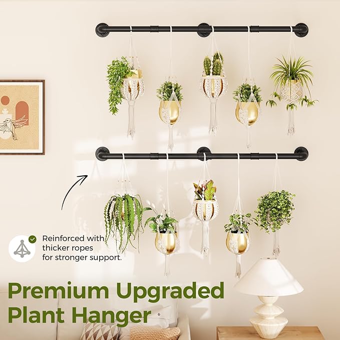 Bamworld Window Plant Hanger Indoor 63in 2PCS Hanging Planters - Image 4