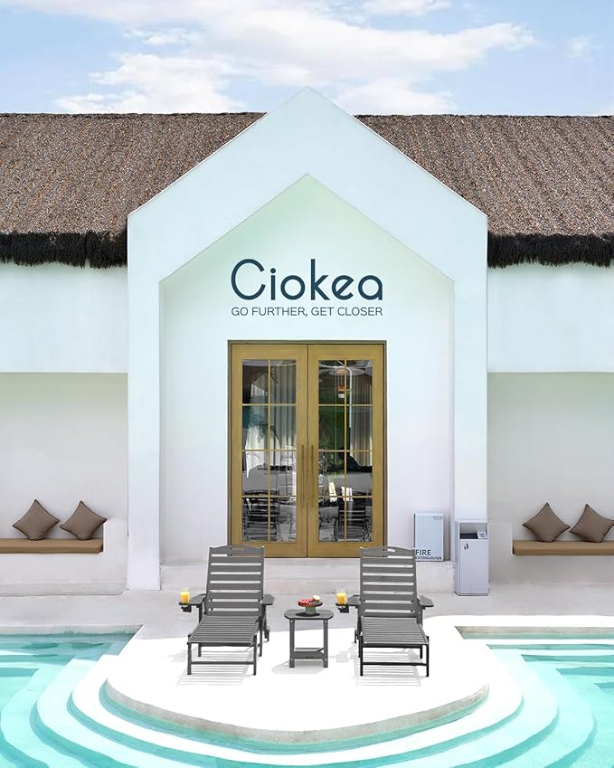 Ciokea Outdoor Lounge Chair Set of 4, All Weather Patio Chaise Lounge Chair - Image 2