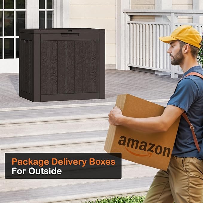 Sweetcrispy Deck Box with 31 Gallon Capacity, Weatherproof Resin Lockable - Image 2