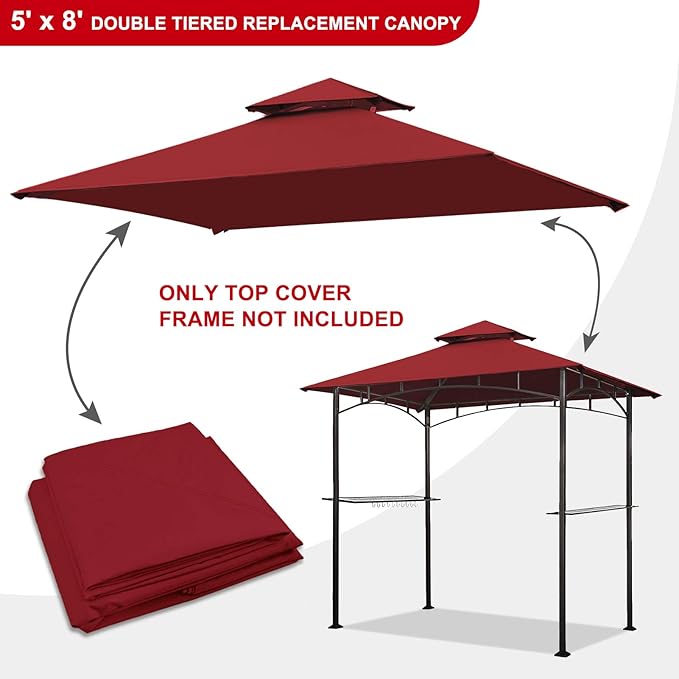 Eurmax USA High Performance Grill Gazebo Canopy Replacement Cover 5x8 BBQ - Image 2