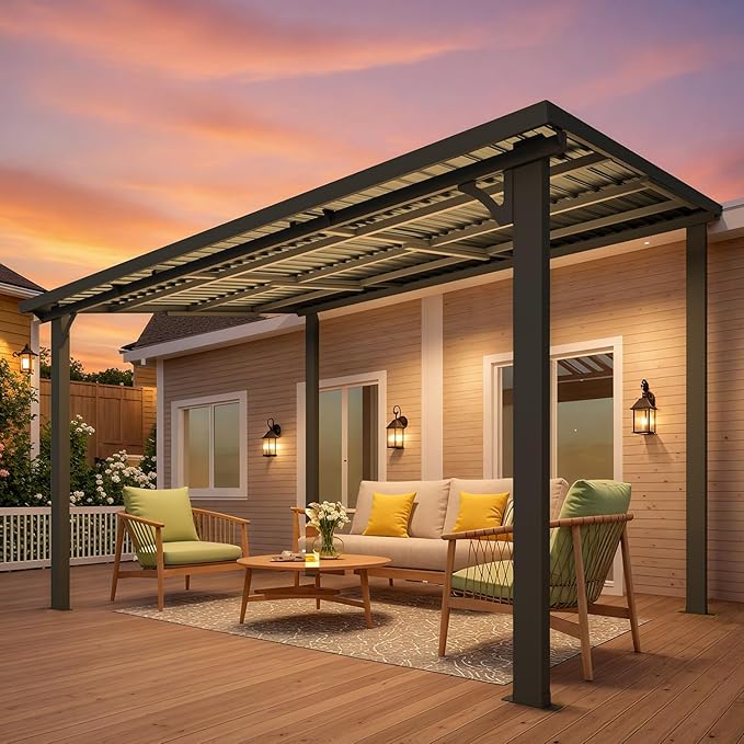 AECOJOY 12' x 8' Outdoor Hardtop Gazebo Pergola - Image 4