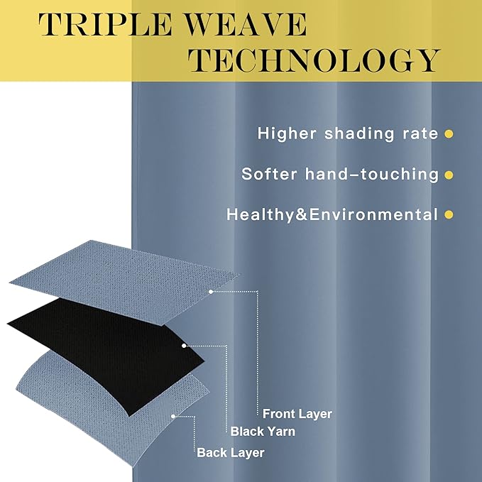 NICETOWN Room Divider Curtain 132 Inches Long, Wide Blackout Sliding Door - Image 3