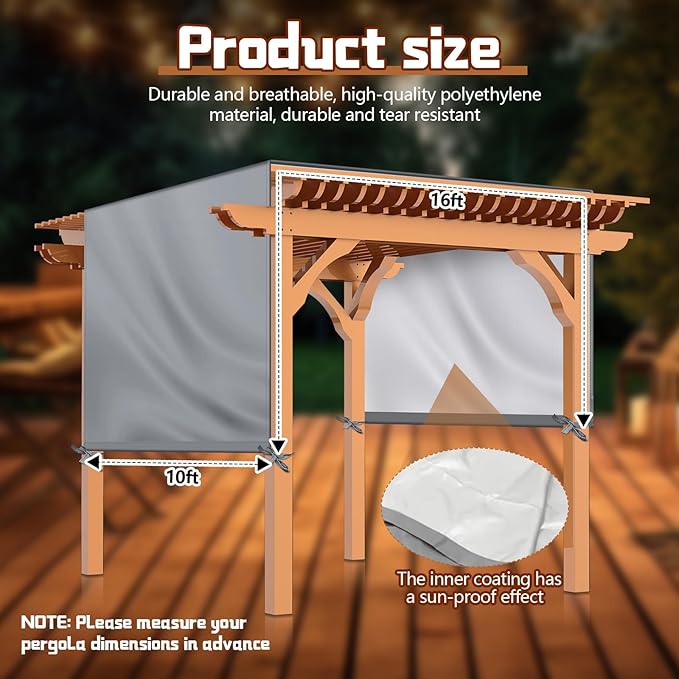 Universal Pergola Replacement Canopy Outdoor Canopy Shade Cover Waterproof - Image 2