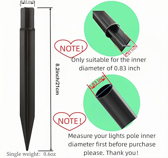 8.25" Reinforced ABS Plastic Solar Ground Spikes - Image 8