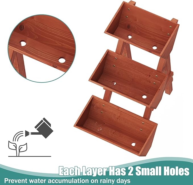 Raised Garden Bed, 3 Tier Small Vertical Garden Planter - Image 4