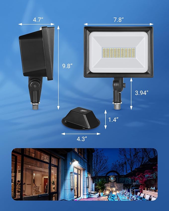DEWENWILS 2-Pack 65W LED Flood Light Outdoor, 6670 LM Super Bright Security - Image 6