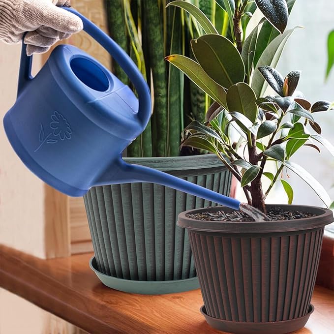 Large-Planter-Indoor-Outdoor Plant Pots, 12 inch 4 Pack Plastic Flower Pots - Image 5
