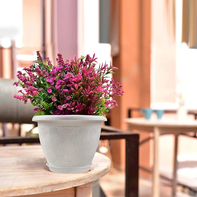 6 Inch Flower Pots Planters for Indoor Outdoor Plants, 6 Pack Plastic Small - Image 8