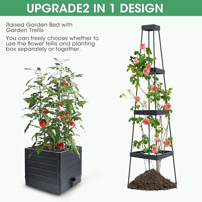 MQUPIN Tomato Planter Box with Trellis - Image 5