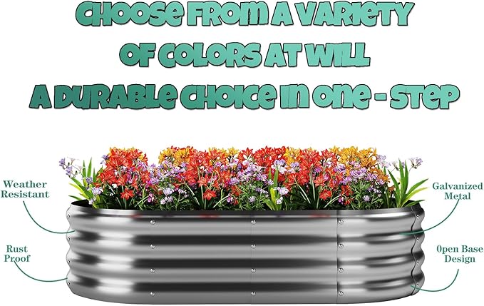Galvanized Metal Planter Raised Garden Bed Kit - Image 3