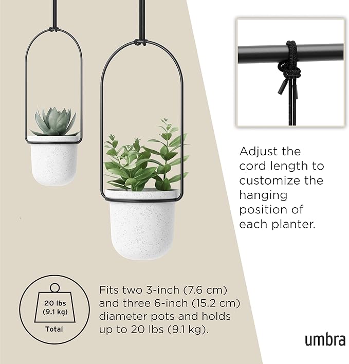 Umbra Triflora Hanging Planter for Window, Indoor Herb Garden - Image 5