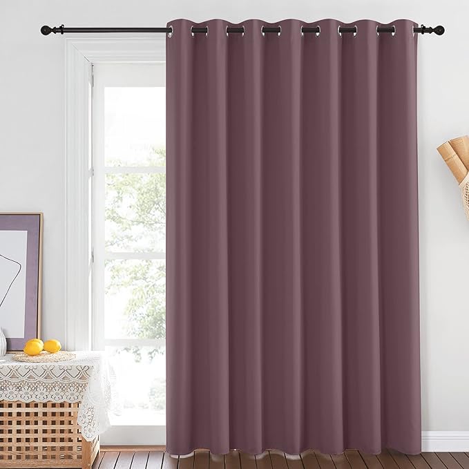 NICETOWN Blackout Dry Rose Sliding Door Curtains 84 inches Long - Image 2