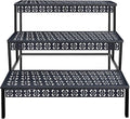 3 Tiers Metal Plant Stand, Rectangular Ladder Flower Pots Outdoor, Indoor Plant by Garden4you