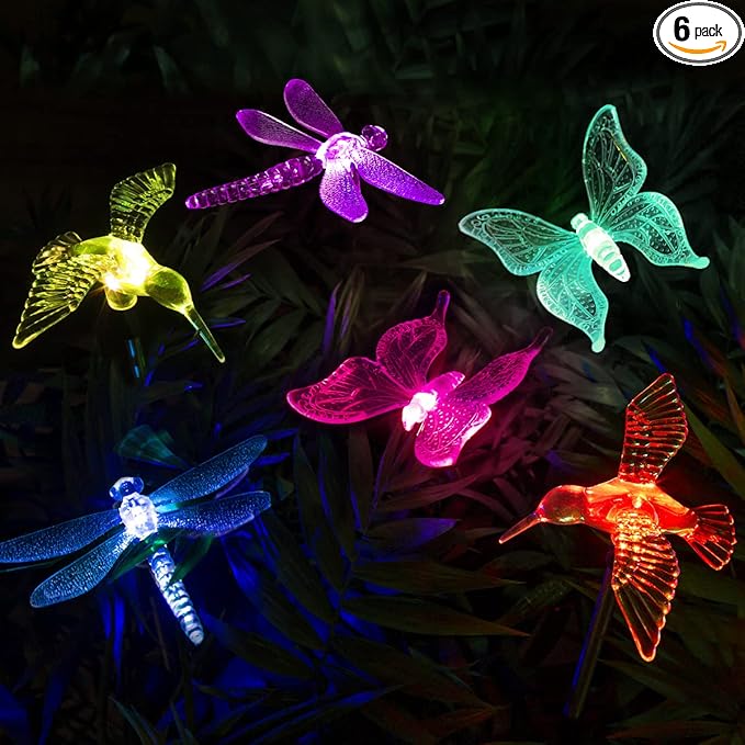GIGALUMI Solar Garden Lights, 6 Pack Solar Butterfly Lights Decoration by GIGALUMI
