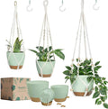 Self Watering Hanging Planters for Indoor Plants 3 Pack Macrame Plant Hangers by Bouqlife