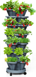 Strawberry Vertical Planter Tower Garden, 7 Tiered Stackable Planter Herb by Tectsia