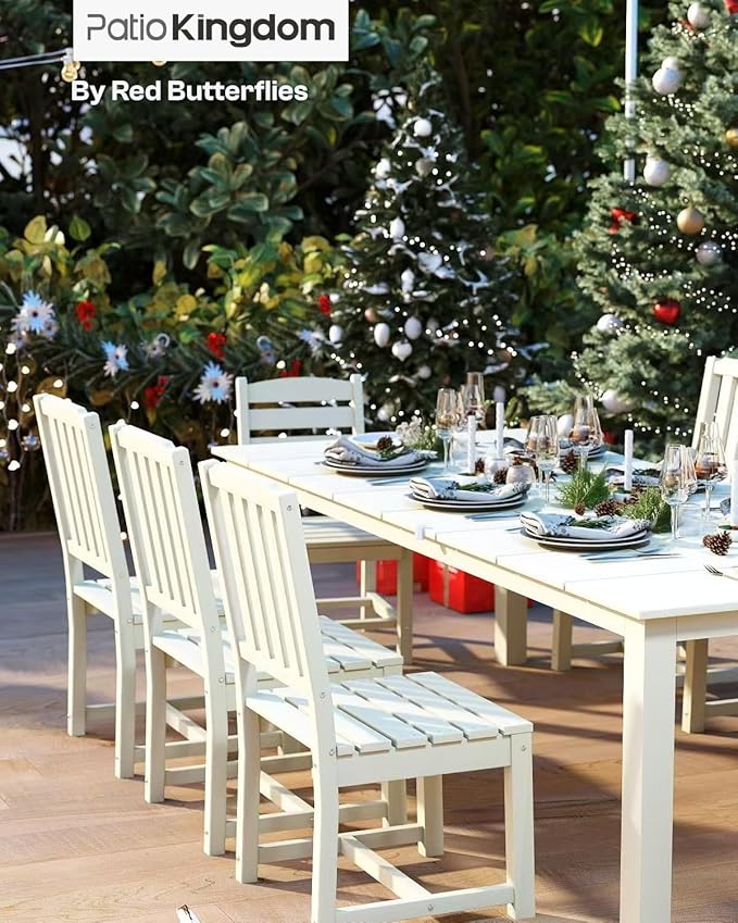 White 9-Piece Outdoor Dining Set - Image 9