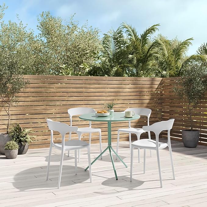 Modern Stackable Dining Chair Set, No Assembly, Plastic Chair, Patio Chair - Image 5