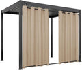 Easy-Going Linen Look Outdoor Curtains Waterproof Windproof Porch Curtains by Easy-Going