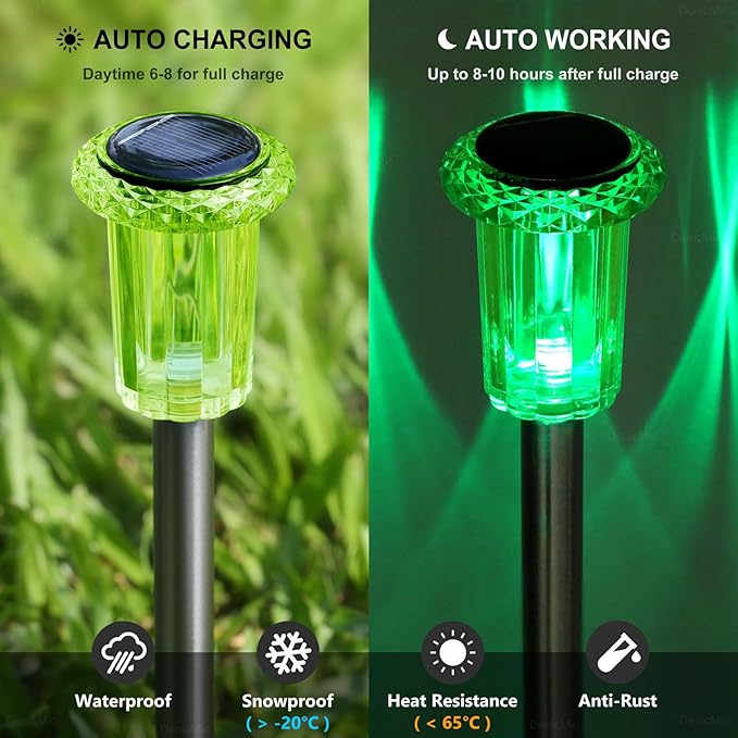 St Patricks Day Decorations Solar Lights Outdoor 10 Pack Solar Pathway Lights - Image 3