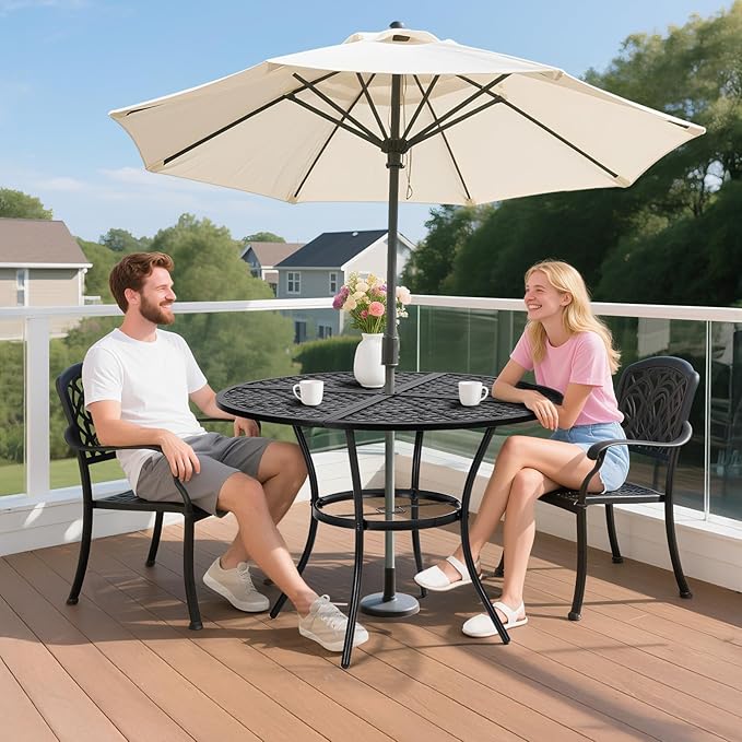VINGLI 42" Round Outdoor Dining Table - Image 2