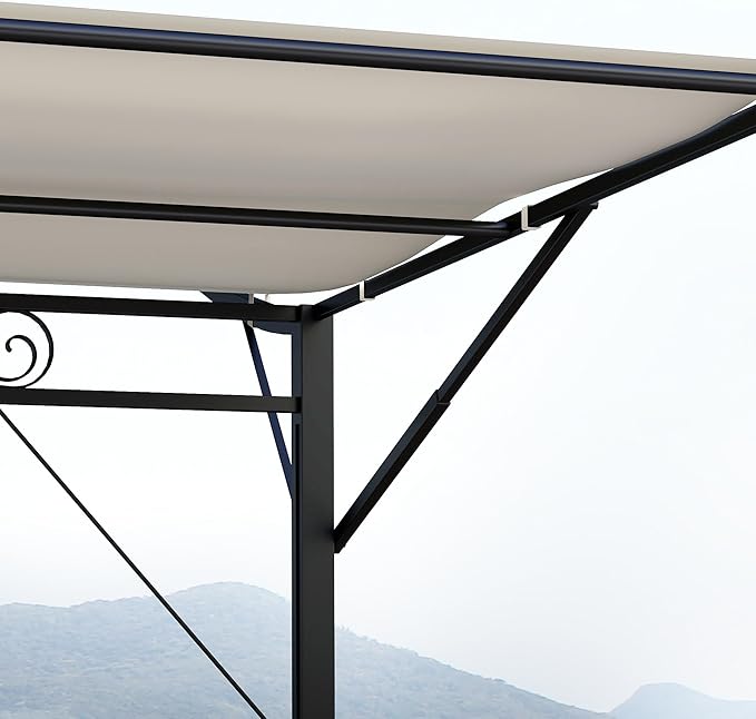 Outsunny 10' x 8' Outdoor Pergola and Patio Gazebo, Extendable Side Awning - Image 6