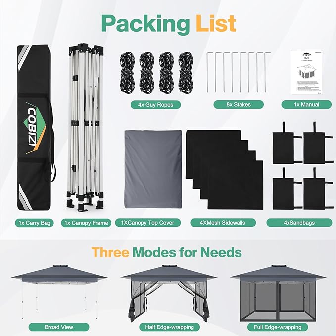 C0BIZI Gazebo 10x15 Pop up Canopy, Gazebos on Clearance-Canopy Tent - Image 9