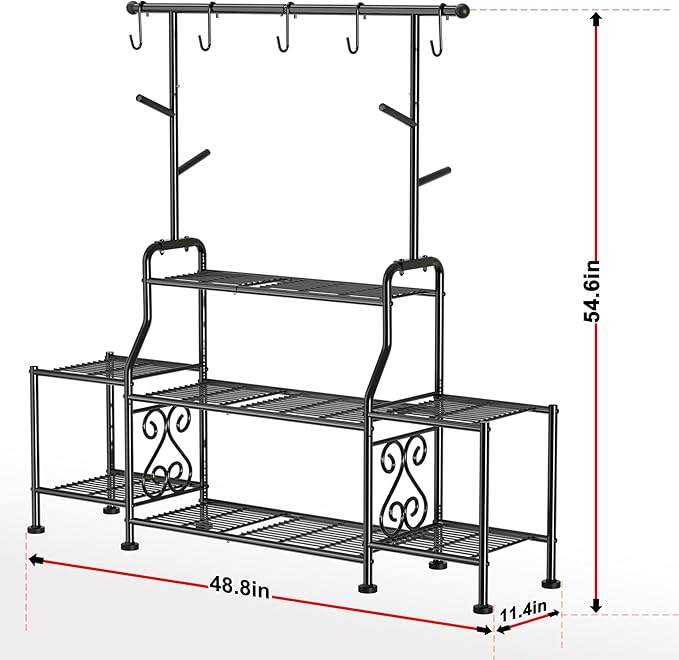 GIOTORENT 3-Tier Tall Metal Plant Stand Indoor Outdoor - Image 3
