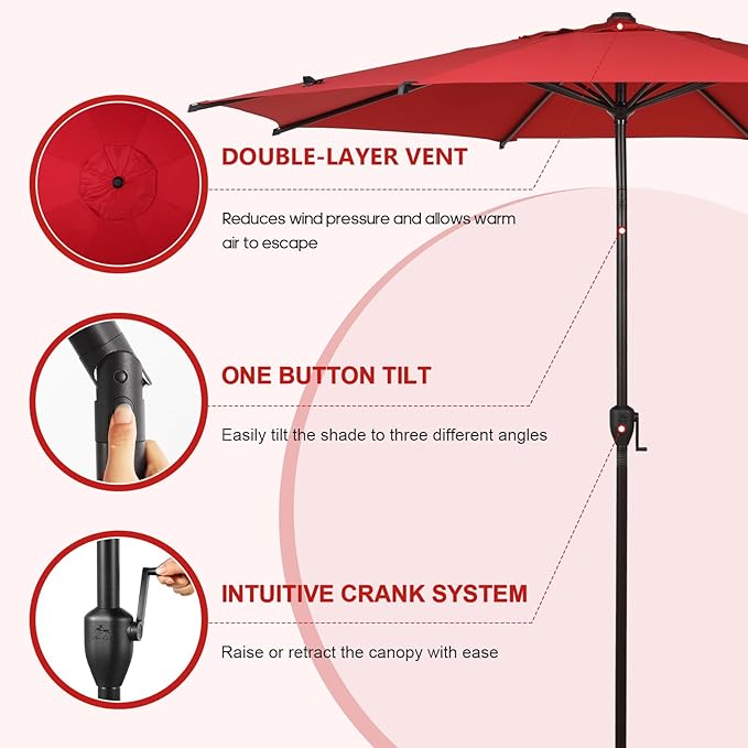 Abba Patio 11FT Lyon Outdoor Patio Umbrella Outdoor Table Umbrella - Image 2