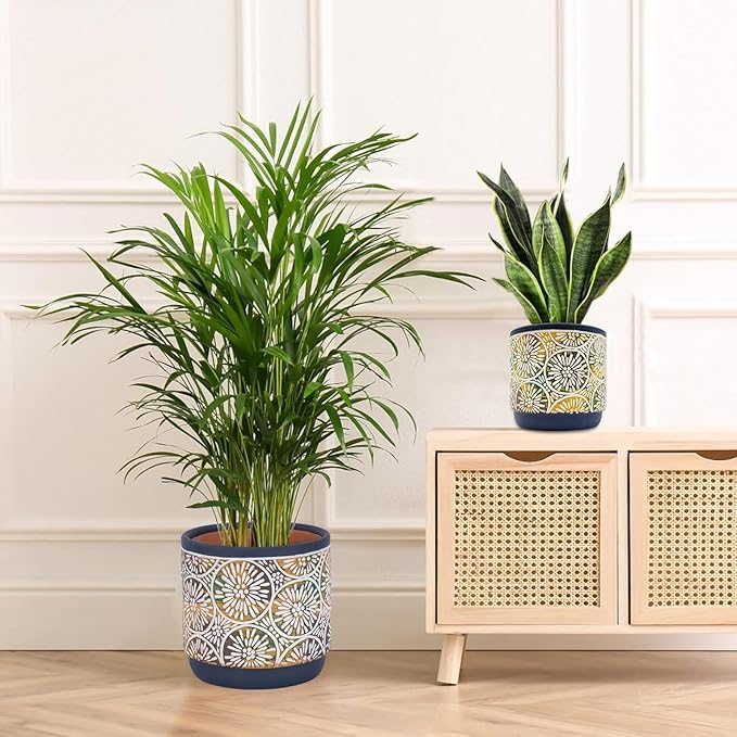 DeeCoo 3 Piece Ceramic Plant pots Indoor Pots Set - Image 5