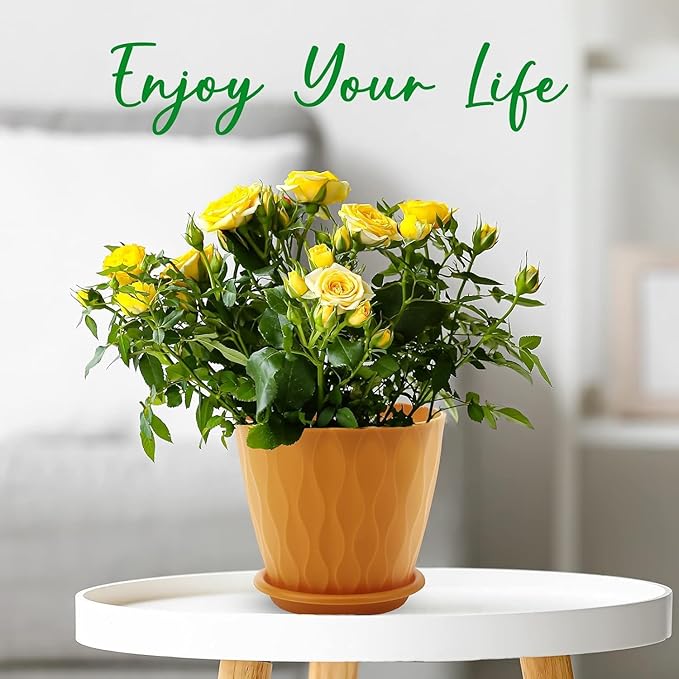 6 inch Plant Pots, 5 Pack Flower Pots Outdoor Indoor, Planters - Image 4