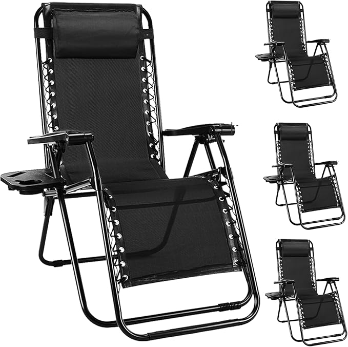 NEWBULIG Zero Gravity Chair Set of 4, Lounge Chair Folding Portable Adjustable by NEWBULIG