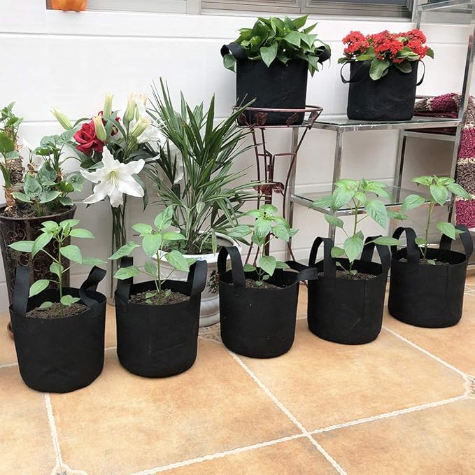JERIA 12-Pack 30 Gallon Grow Bags, 300G Thickened Nonwoven Garden Pots - Image 7