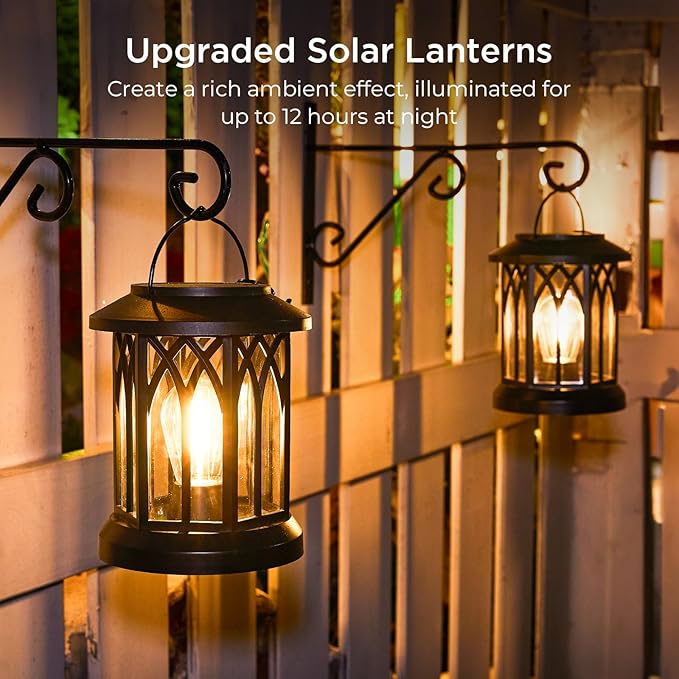 WdtPro Solar Lanterns Outdoor Waterproof, Upgraded Bright Hanging Solar Lights - Image 2