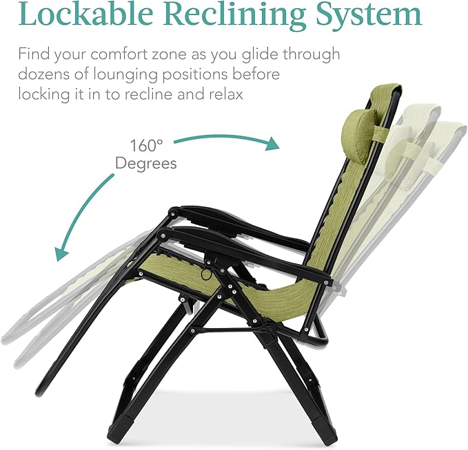 Best Choice Products Oversized Zero Gravity Chair, Folding Outdoor Patio - Image 6