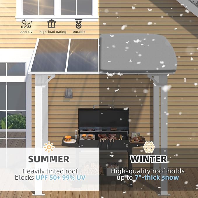 AECOJOY 8' x 5' White Gazebo Outdoor Pergola - Image 2