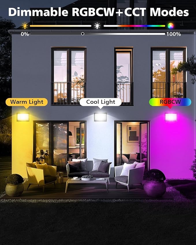 T-SUN Christmas Led Flood Light 60W, Outdoor Waterproof Color Changing Uplight - Image 3