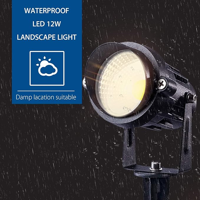 SUNVIE Outdoor Landscape LED Lighting 12W Waterproof Graden Lights COB Led - Image 5