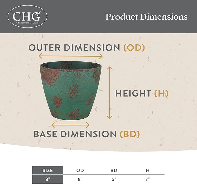 Classic Home and Garden Premiere Collection Planter, Vogue 8" - Image 5