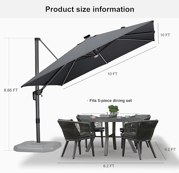 PURPLE LEAF 10 Feet Patio Umbrella - Image 8