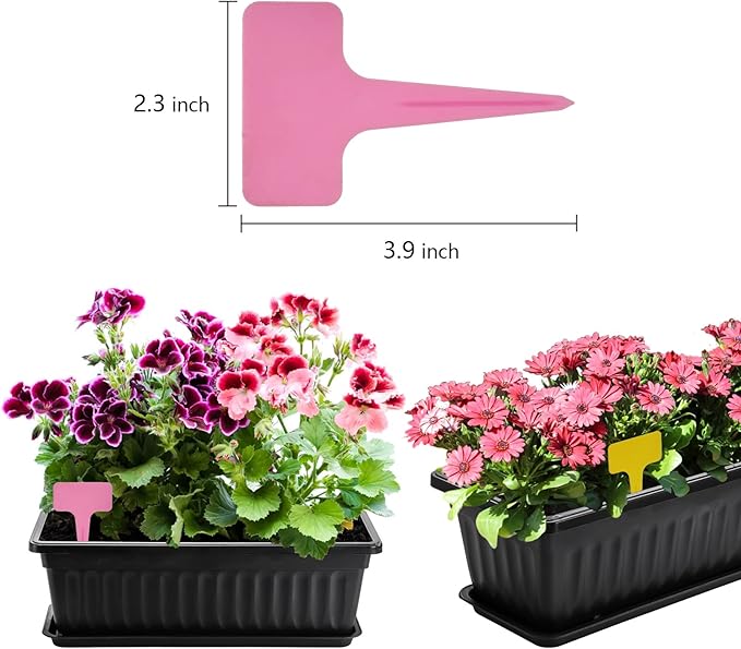 Fasmov 7 Pack 17 Inches Flower Window Box Plastic Vegetable Planters - Image 6