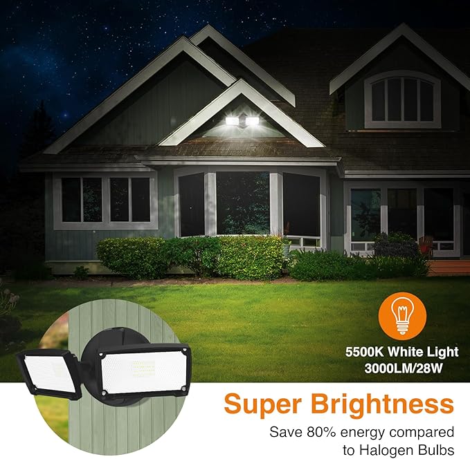 LEPOWER 28W 3000LM ‌LED Security Flood Light‌ ‌Outdoor‌, Switch Controlled - Image 3