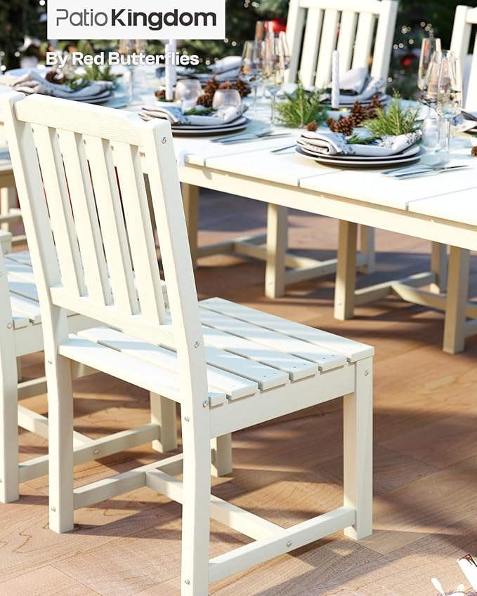 White 9-Piece Outdoor Dining Set - Image 8